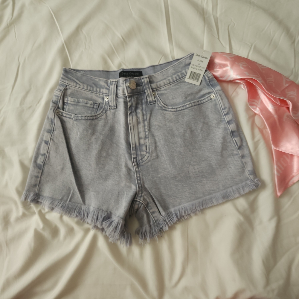 Juicy Couture Acid Wash Grey Days Pacific Shorts